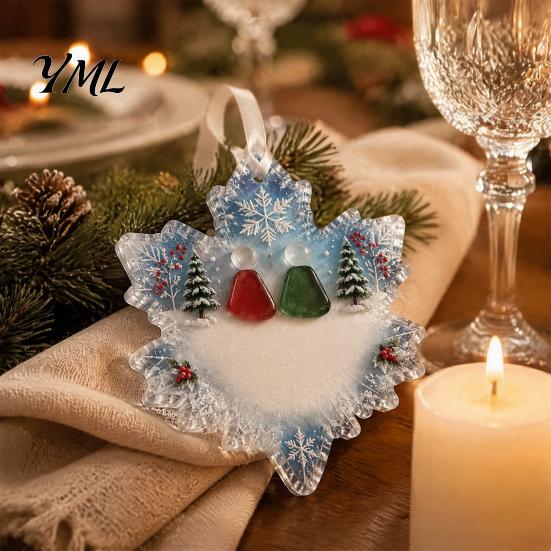 Decorative Acrylic Gifts Snowflake-Shaped Sea Glass Ornament, Christmas Friendship Keepsake, Coastal Inspired Indoor Outdoor Party Supplies