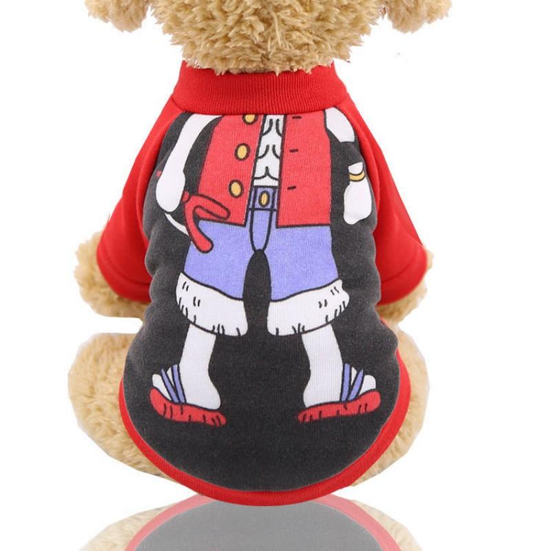 Pet Dog Hoodie Winter Warm Fleece Sweatshirt Teddy Corgi Small Medium Dogs New Festive Cartoon Design