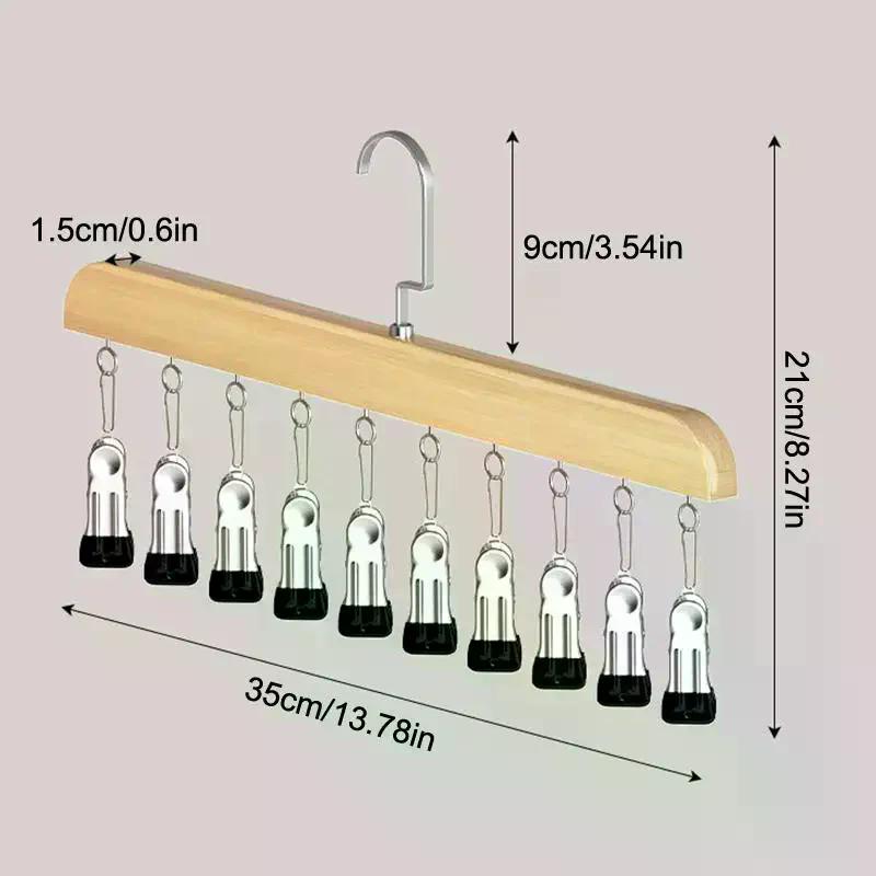 Closet Organizer With 10 Clips, Space Saving Hanging Closet Organizer, Space-Saving Hat Scarf Clothespins