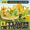 New Cute Refueling Duck Climbing Stairs Acousto-Optic Electric Series Duckling Rotating Slide Track Interactive Children'S Gifs