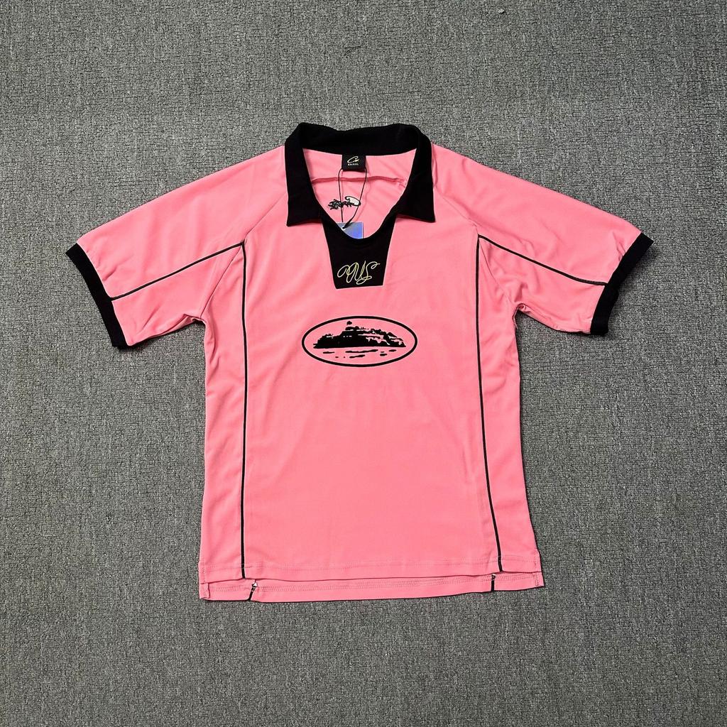 European and American High Street Trendy Brand Alcatraz Sports Short-sleeved T-shirt Football Uniform Breathable Polo Shirt Couple Outfit