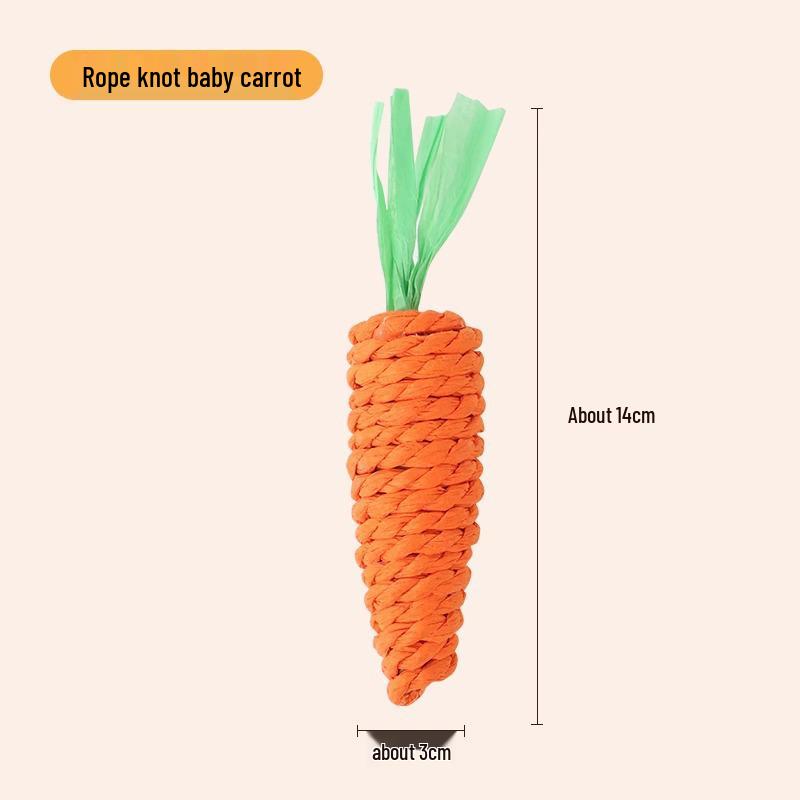 Cat Self-Play Carrot Teething Stick: Bite- & Scratch-Resistant Teaser Wand for Kitten Claw Grinding & Boredom Relief.
