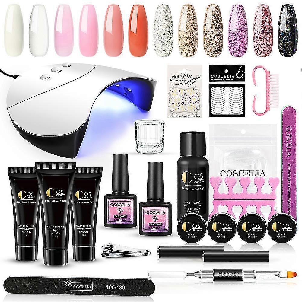 Gel Nail Polish Kit 12 Colors Gel Polish With Uv/led Nail Lamp