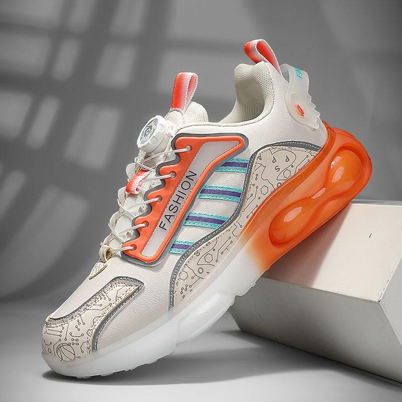 

2025 new men s shoes four seasons fashion versatile running sneakers breathable popcorn sole rotating buckle dad trendy shoes 39