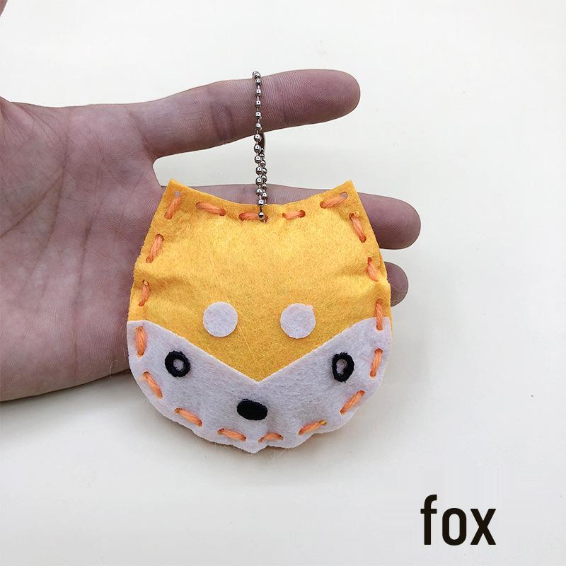 Kit de manualidades para llaveros de animales DIY para niños: Adornos Creativos de Costura No Tejidos