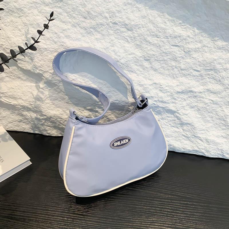 

Summer new bag women s small satchel niche casual versatile nylon underarm bag shoulder handbag women синий