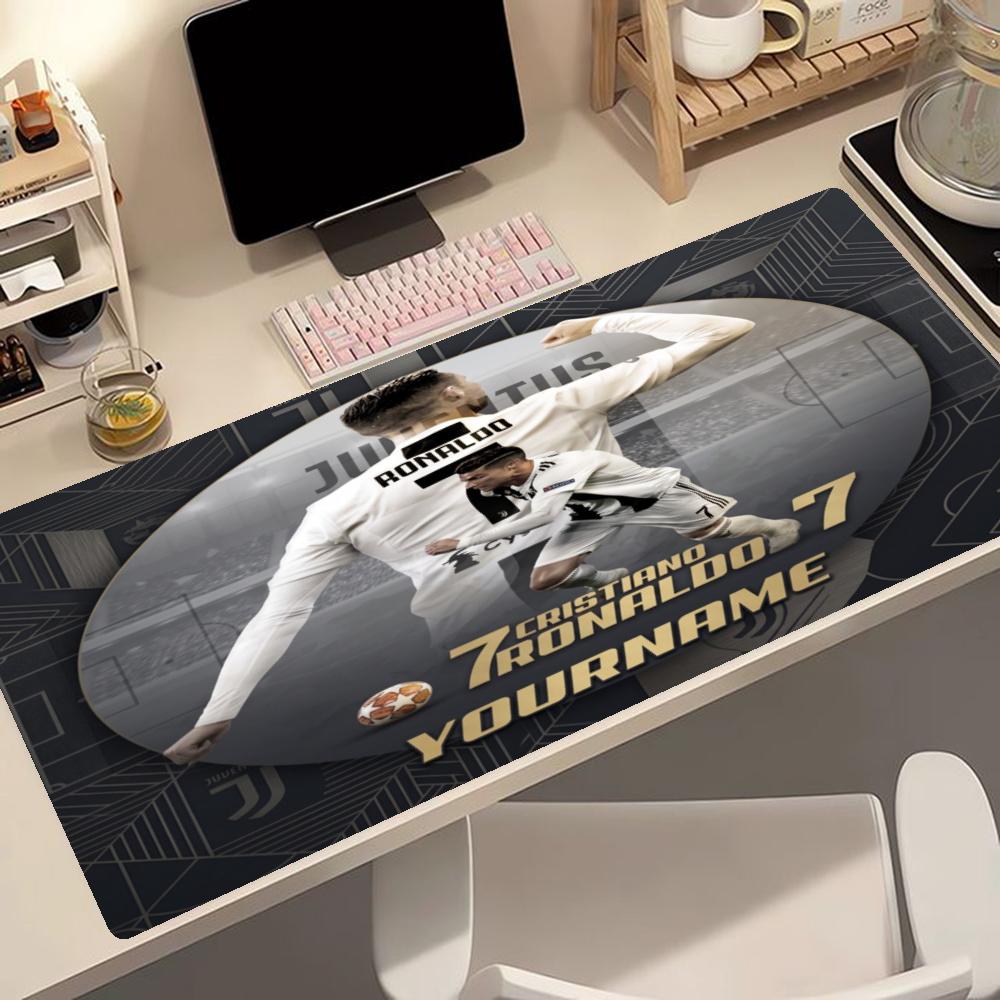 Cristiano Ronaldo Customizable Name Mouse Pad Keyboard Mat Computer Desk Keyboard Mat Nonslip Rubber Base