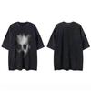 SXLINGDO T-shirt Mens Short Sleeve Funny Design Large Size 3D Mecha Print Graphic Loose Stylish Popular Street Cut Sew Cotton Round Collar Summer