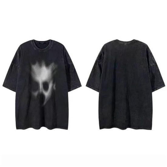 SXLINGDO T-shirt Mens Short Sleeve Funny Design Large Size 3D Mecha Print Graphic Loose Stylish Popular Street Cut Sew Cotton Round Collar Summer