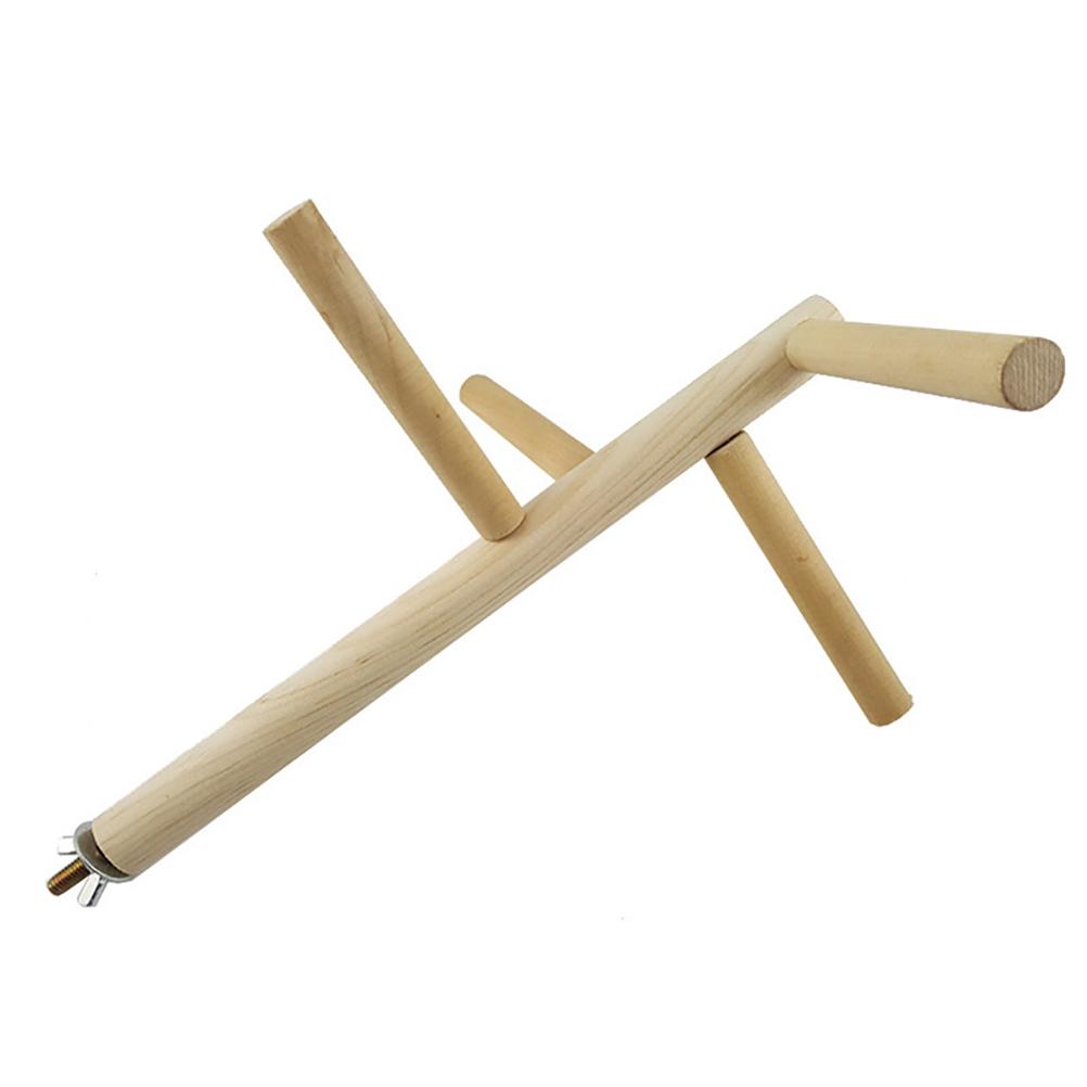 Wooden Parrot Perches Birds Stand Pole Rotatable Parrot Perches Bird Cage Accessories