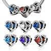 Copper Colors Heart Charms Month Birthstone Series Beads Fit Original Bracelet Diy Fine Jewelry Gift For Women