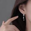 925 Sterling Silver Flower Tassel Stud Earrings - Light Luxury, New 2025 High-End Jewelry for Women