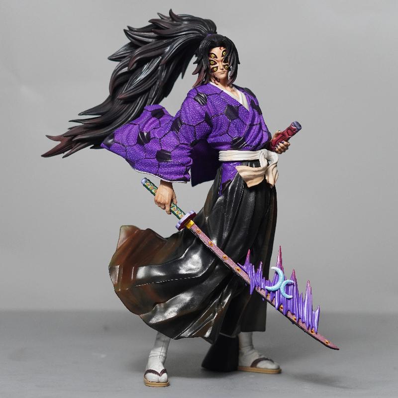 24cm Kokushibo PVC Figure Upper Rank 1 Purple Moon Samurai Action Figure Anime Ornament Collectible Model Toy Gift