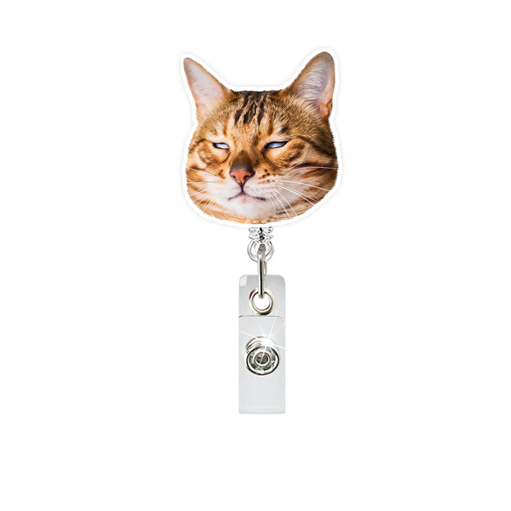 Bowknot Cat Cute Badge Holder Retractable Keychain Badge Reel Id Card Hoder Name Tag For Doctore Nurse Worker Students