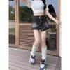 2000s Sreetwear Clothes Summer Women Black Gothic Denim Skirts Harajuku Mini Jean Skirt Vintage Y2k Aesthetic Oversize Skirt