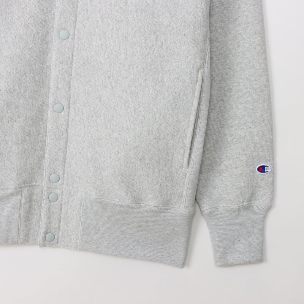 Champion Long Sleeve Crew Neck Cotton Fleece Embroidered REVERSE Snap Silver Men's Sweatshirt, 11.5oz USA, Lining, One-Point Logo, WEAVE® Sweatshirt,