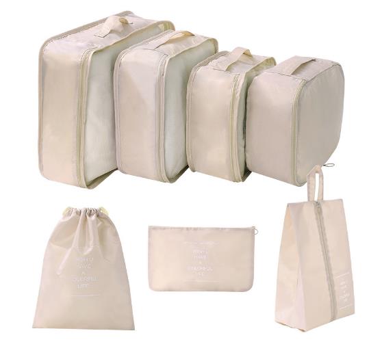 7-Piece Travel Storage Bag Set Large Capacity Multi-Purpose Bags for Clothing Washing Grooming - Organized Travel Essentials