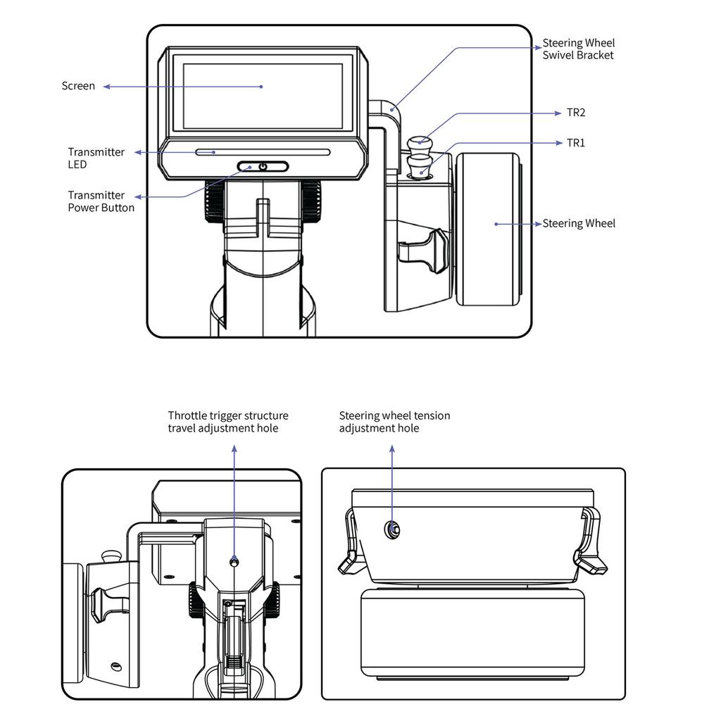 2.4G 8CH Radio Transmitter Remote Controller with FGR4S Receiver AFHDS 3 Protocol for Remote Control Car Boat Models