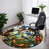 1 Stück Vögel Natur Büro Runder Teppich, Unter Bürostühlen Schlafzimmer Wohnzimmer Heimdekoration, Raumdeko