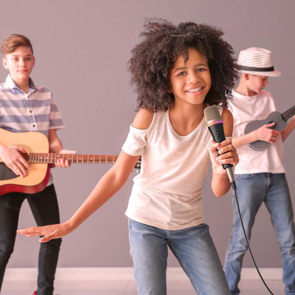 TONOR Dynamic Microphone Plug with 5M XLR Vocal Unidirectional Metal Handheld Wired RGB Compatible with Karaoke and Mixers Home and Outdoor (6.35mm