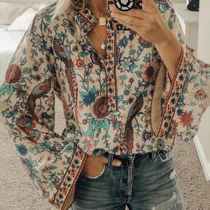 

Весенне-осенняя женская винтажная футболка с цветочным принтом, свободная повседневная футболка больших размеров XXXXXL