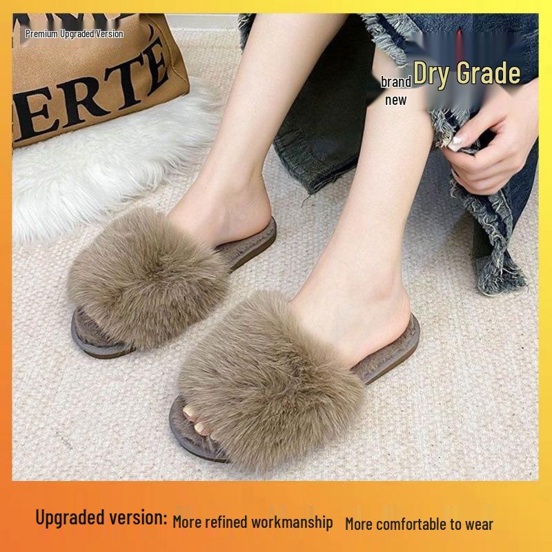 2026 Herbst/Winter Damen Stille Plüsch Baumwoll Hausschuhe - Flauschig, Einfarbige, Ein-Riemen-Design, Innen-/Außenbereich.