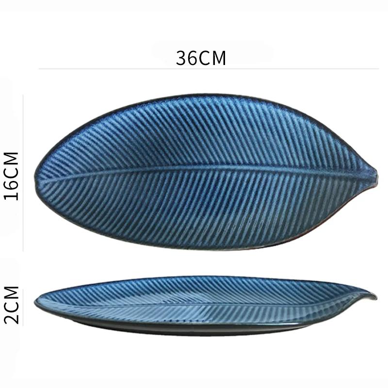 Ceramic Tableware Irregular Leaves Dinner Plate Decorations Sushi Dish Home Restaurant Large Fish Plate Dishes and Plates Sets