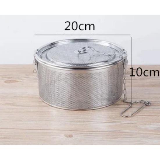 Big Stainless Steel Fine Mesh Strainer Gravy Soup Taste Spice Box Basket Brine Hot Pot Slag Separation Colander Strainers Basket