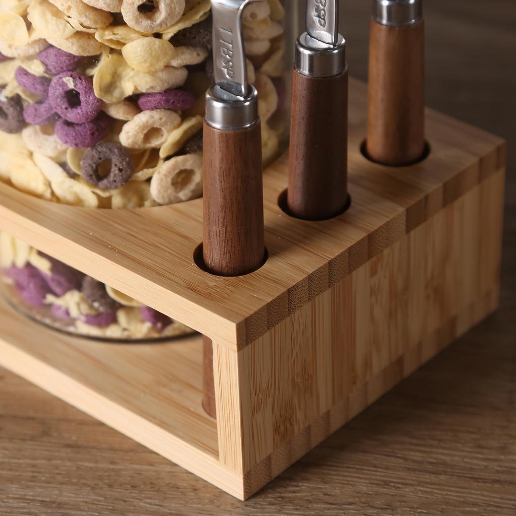 KKC Coffee Bean Storage Airtight Stores Coffee Glass Coffee Measuring Spoon Set of 3 Container, Canister, Coffee, Beans, Nuts, Salt, Shag, Canister,