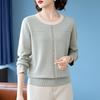 Mid-Aged Women's Casual Round Neck Knit Sweater