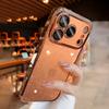 Plating Transparent Sparking Powder Phone Case For iPhone 17 Pro Max 16 15 14 Plus 17 Air Lens Camera Protection Clear Cover