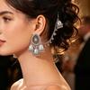 Vintage Indian Tassel Earrings with European and American Fashion Rhinestones