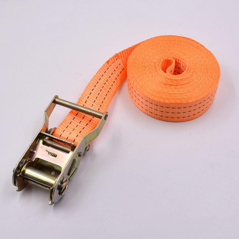 Safety-Engineered Luggage Tie-Down; Heavy-Duty Ratchet Strap with Metal Buckle for Cars and Trucks