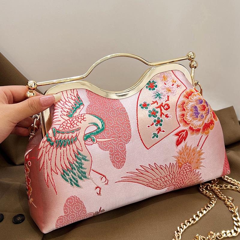 High-level Appearance Single-shoulder Bag Cheongsam Shell Bag Embroidery Texture Crossbody Bag