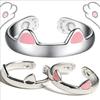Y2K Cute Cat Paw Print Ring for Women Girls Cat Claw Embrace Tightly Design Open Rings Fashion Party Birthday Finger Rings Gifts