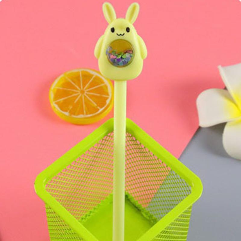 1 шт., канцелярские принадлежности, милая гелевая ручка с блестками Kawaii Rabbit, школьные канцелярские принадлежности, креативная милая, милая ручка