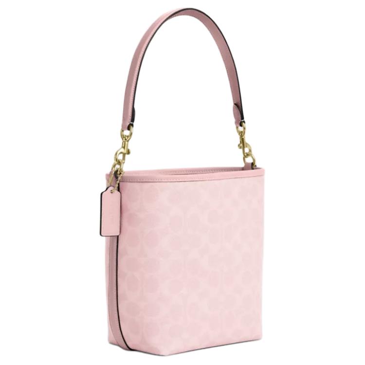 Coach City Bucket 17 Metal Logo Coated Canvas Bucket Bag Women Bags Pink CT800-IMPO