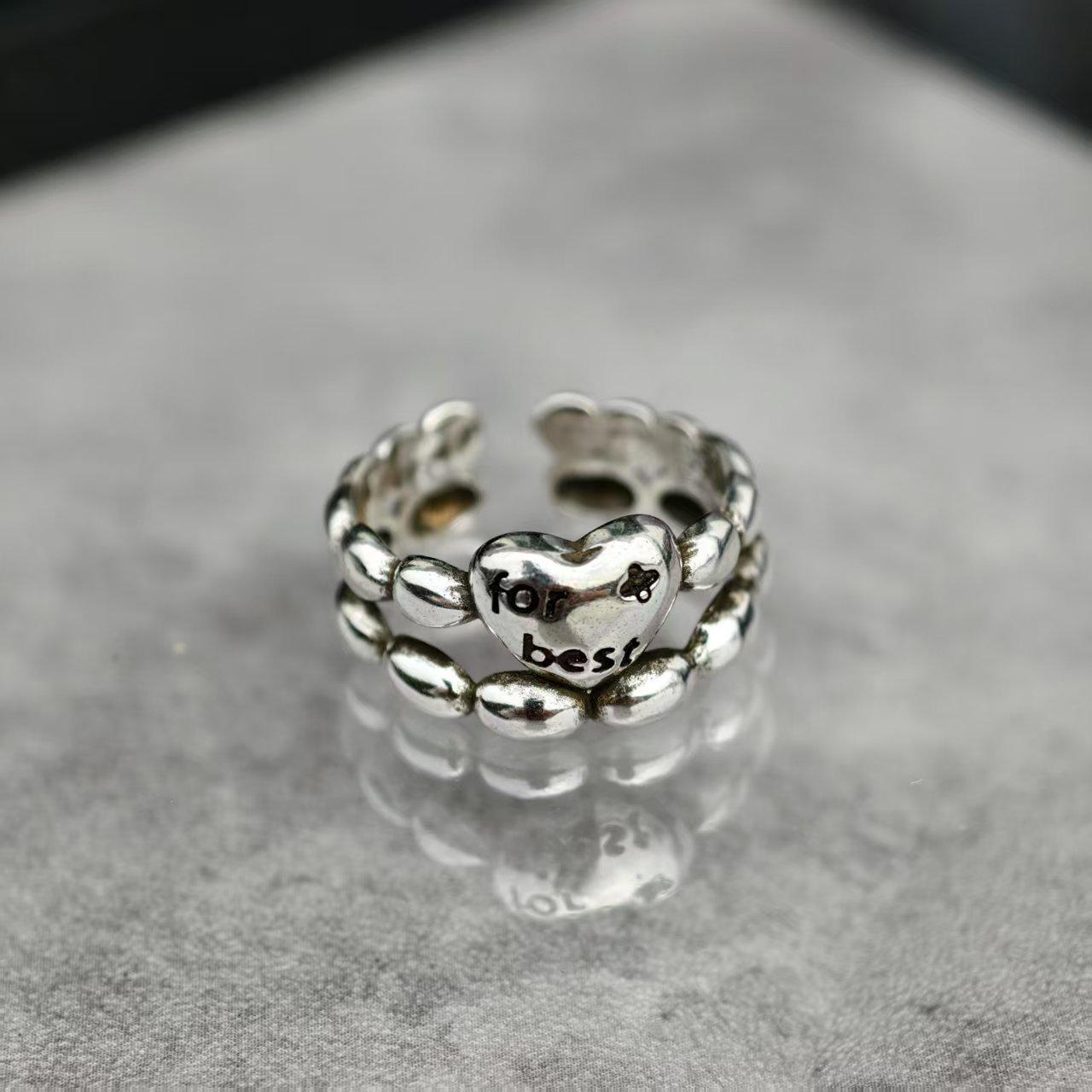 

Жіноча рожева каблучка на вказівний палець з емаллю у формі серця - Нішевий дизайн з простою особистістю Adjustable Opening