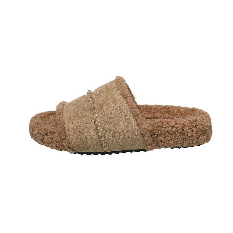 Mao Mao slippers women's fashion outer wear 2025 new retro muffin ugly cute flat-bottomed cotton slippers lazy one-word slippers