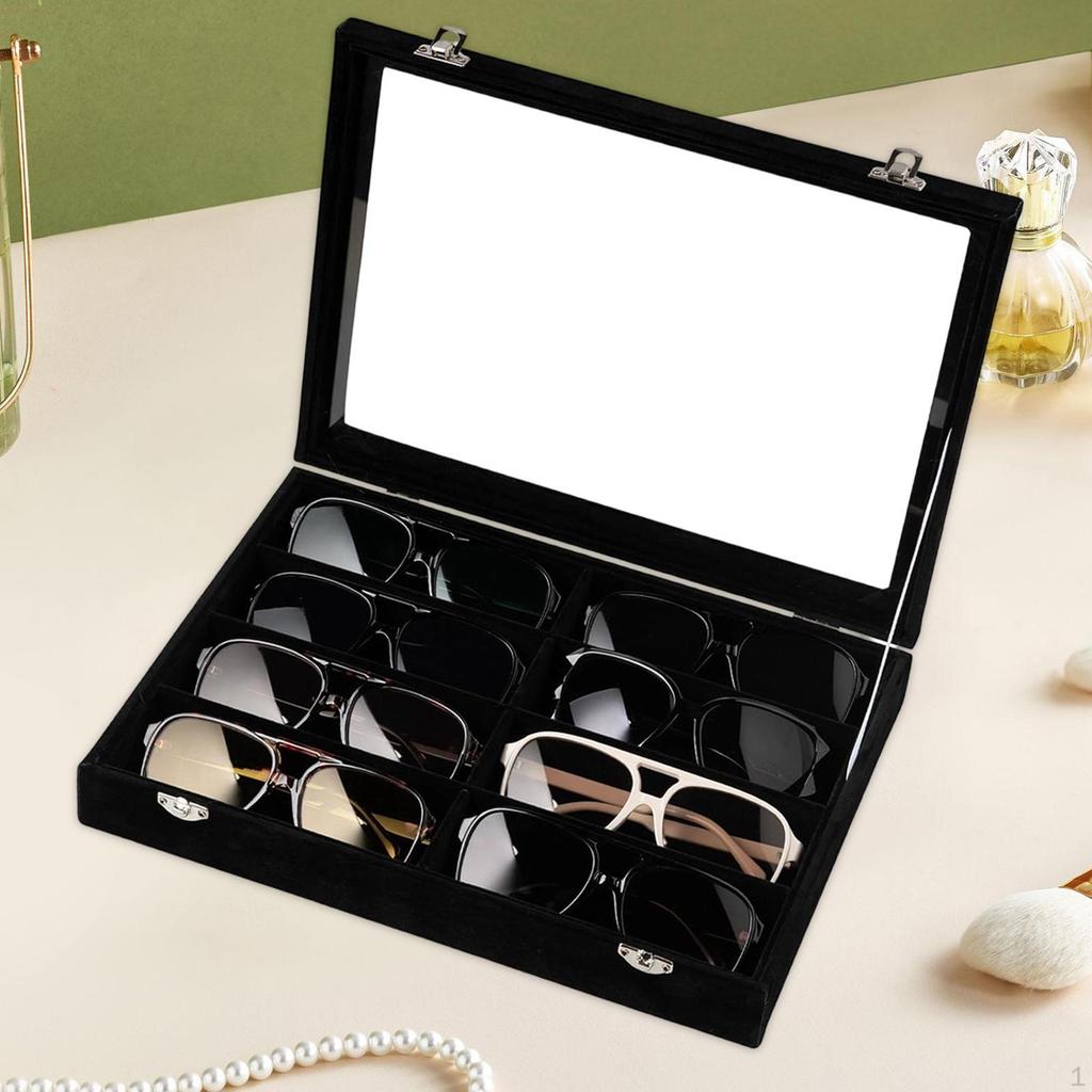 Display Case for Glasses, Portable Multipurpose Container, Modern Sunglasses Organizer, Storage Box