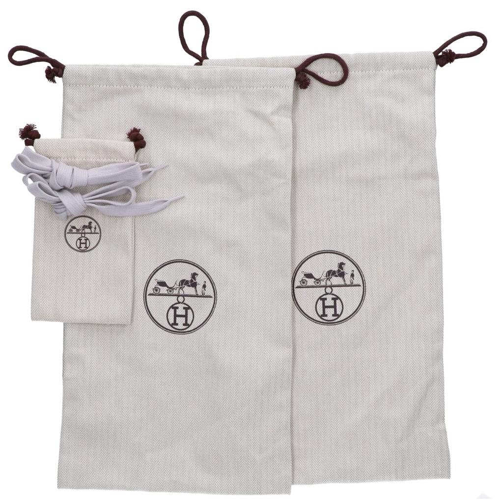 HERMES Crew knit and chevre velvet H logo low-top sneakers shoes 37 White x grayUsed