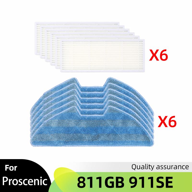For Proscenic 811GB 911SE/ Symbo xBot 5 PRO/ Lauben Robot Vacuum 26BB Pet Spare Parts Main Side Brush Hepa Filter Mop Accessory