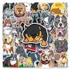 50 Bulldog Cartoon Animal Stickers: Waterproof, Perfect for Kids' Journals, Water Bottles, Skateboards, and Luggage.