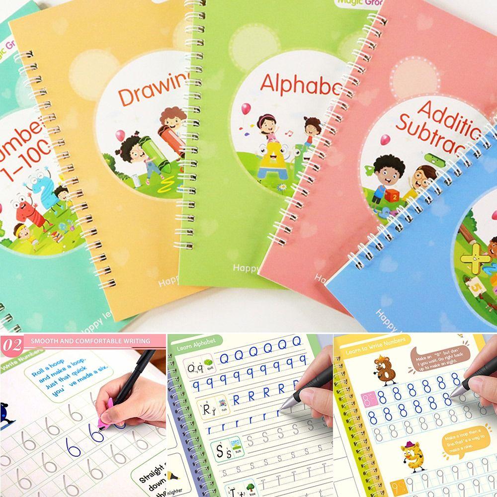 

Groove книги для практики каллиграфии, тетрадь для практики, детская наклейка для письма, волшебная тетрадь для рукописного ввода