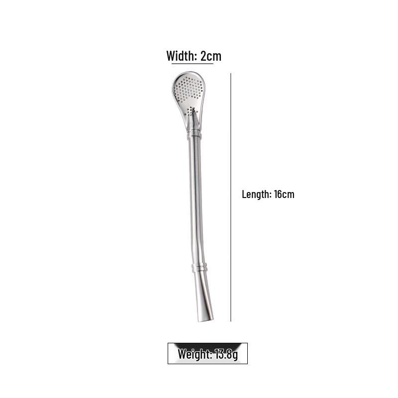 Qianxing 304 Stainless Steel Filter Spoon Straws