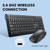 Perixx Wireless Keyboard and Mouse Full Size PERIDUO-716 Set, Black,