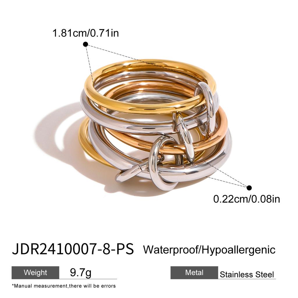 Stainless Steel Layered Simple Ring - Elegant and Unique Finger Ring, Titanium Steel Hand Accessory