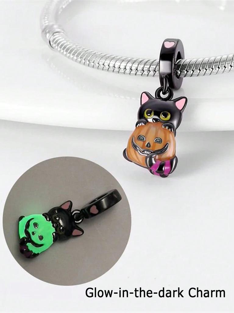 Charms Plata Copper Colors Halloween Ghost Pumpkin Beads Charm Pendant For Original Bracelet For Women Diy Jewelry Love Gift