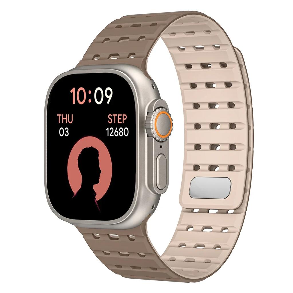 Silicone Magnetic Strap for Apple Watch 38mm 40 41 42 44 45 49 46mm Sports Breathable Wristband iWatch Ultra3 S-11 10 9 8 7 6 5