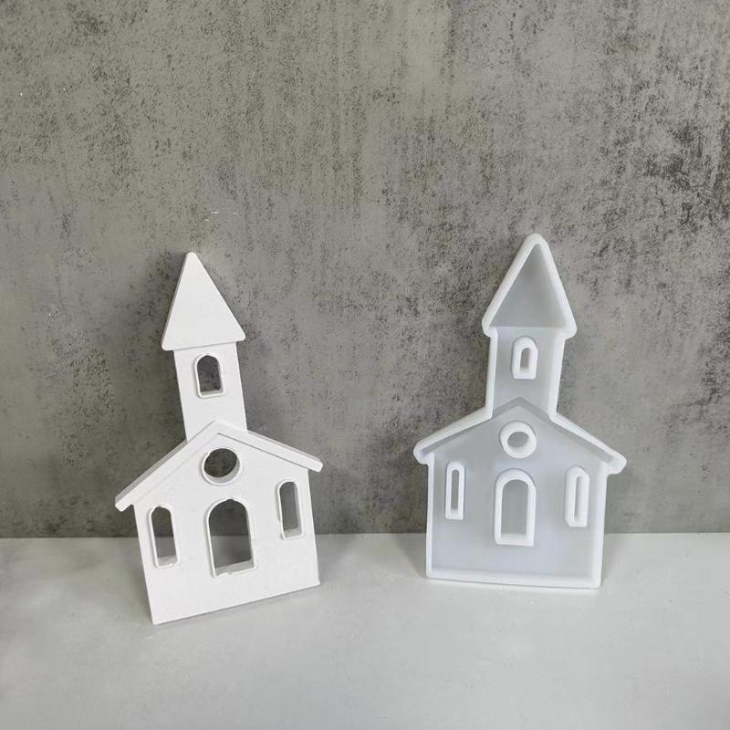 Castle Shape Candle Holder Mold with Base for Making Candle Holder Decor Tealight Holder Ornament, Epoxy Resin Casting